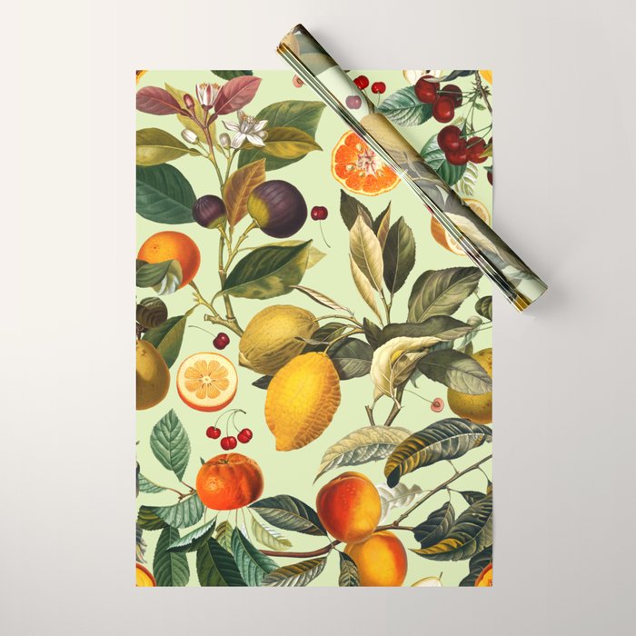 Vintage Fruit Pattern XIII Wrapping Paper Gallery Image 1
