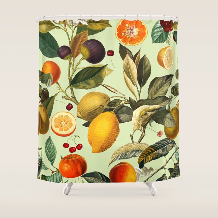 Vintage Fruit Pattern XIII Shower Curtain Gallery Image 1