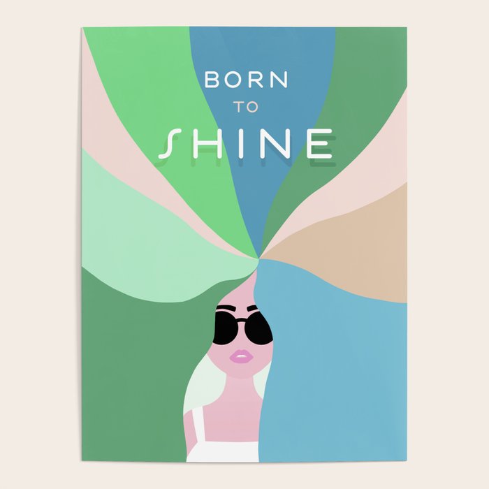 Rise and Shine! Girl Power Rainbow Hair Poster Gallery Image 1