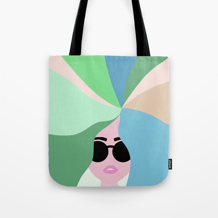 Rise and Shine! Girl Power Rainbow Hair Tote Bag Gallery Image 1