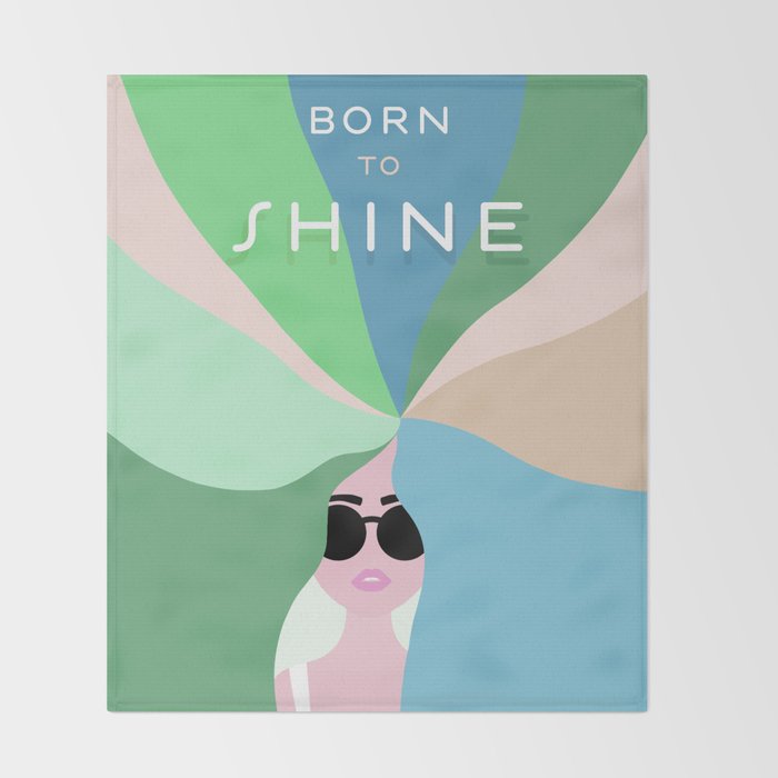 Rise and Shine! Girl Power Rainbow Hair Throw Blanket Gallery Image 2