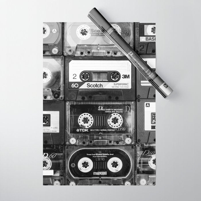 Something Nostalgic - black and white #decor #society6 #buyart Wrapping Paper Gallery Image 1