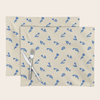 Abstract blue flower art pattern Placemat Gallery Image 1