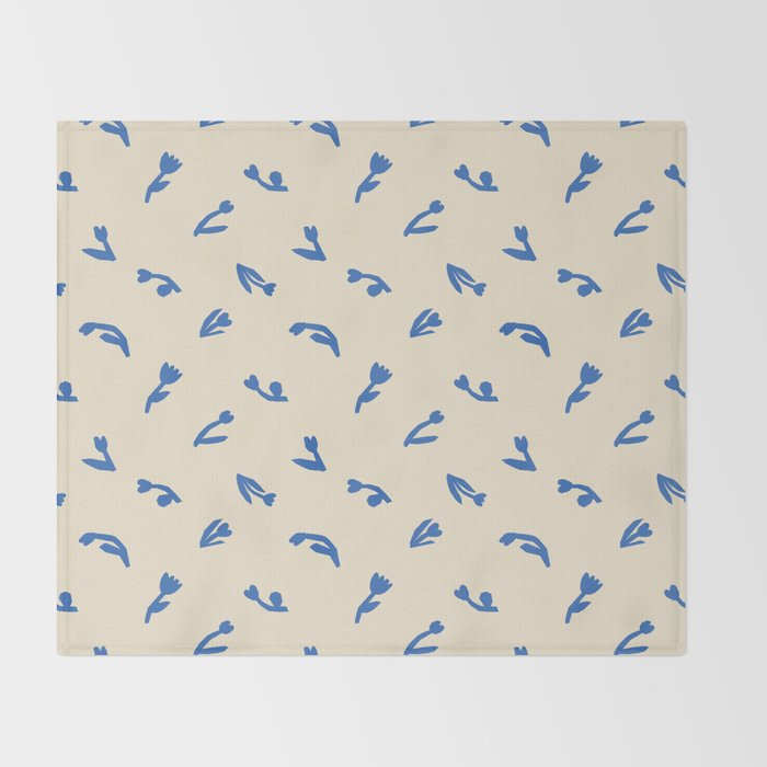 Abstract blue flower art pattern Throw Blanket Gallery Image 2