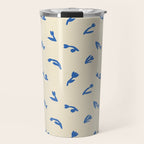Abstract blue flower art pattern Travel Mug Gallery Image 1