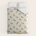 Abstract blue flower art pattern Comforter Gallery Image 6