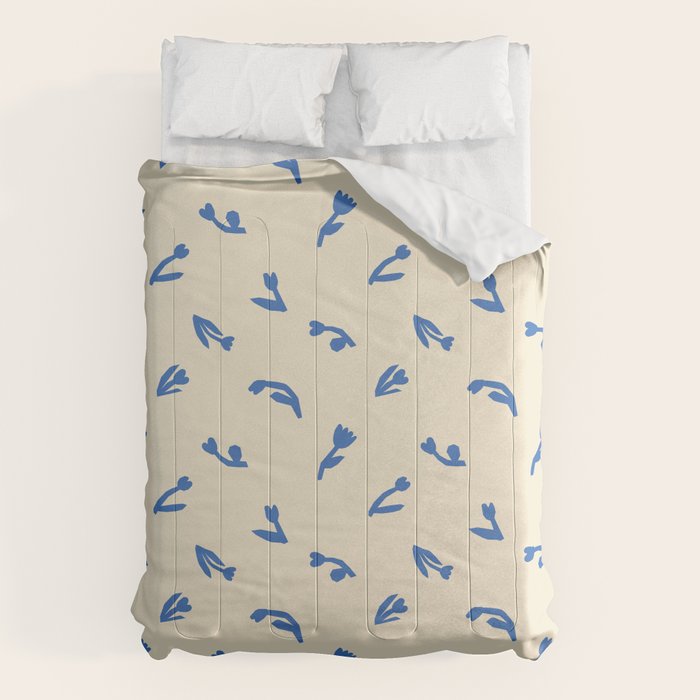 Abstract blue flower art pattern Comforter Gallery Image 6