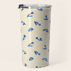 Abstract blue flower art pattern Travel Mug Gallery Image 3