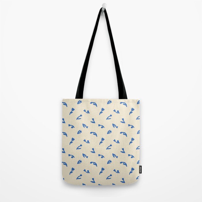 Abstract blue flower art pattern Tote Bag Gallery Image 2