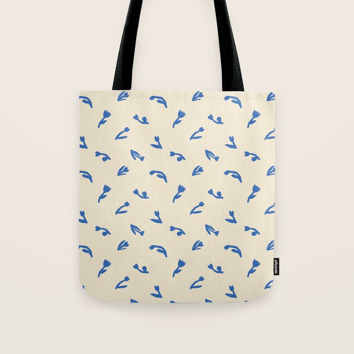 Abstract blue flower art pattern Tote Bag Gallery Image 1