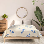 Abstract blue flower art pattern Comforter Gallery Image 3