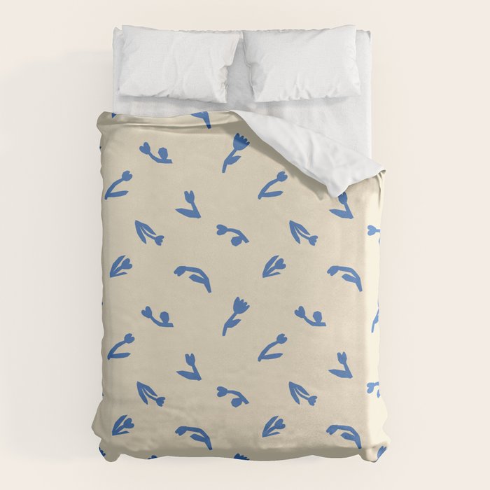 Abstract blue flower art pattern Duvet Cover Gallery Image 1