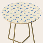 Abstract blue flower art pattern Side Table Gallery Image 2