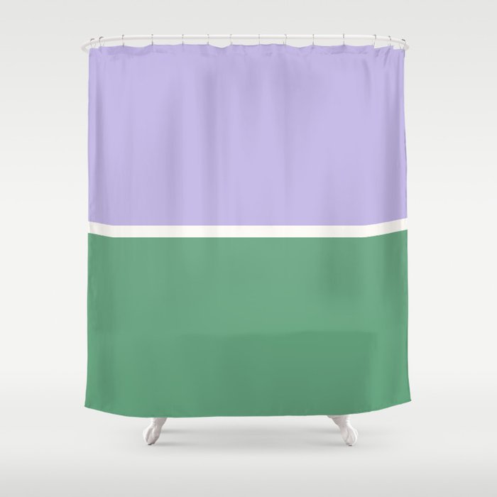 Color Block VIII Purple Green Shower Curtain Gallery Image 1