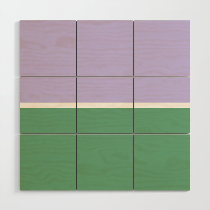 Color Block VIII Purple Green Wood Wall Art Gallery Image 1