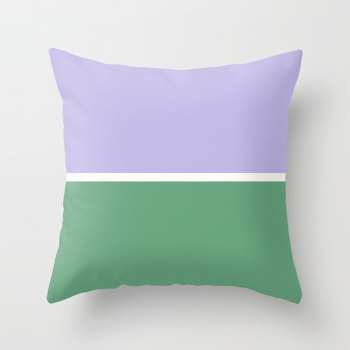 Color Block VIII Purple Green Throw Pillow Gallery Image 1