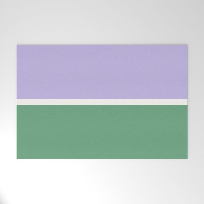 Color Block VIII Purple Green Welcome Mat Gallery Image 1