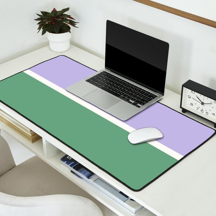 Color Block VIII Purple Green Desk Mat Gallery Image 2