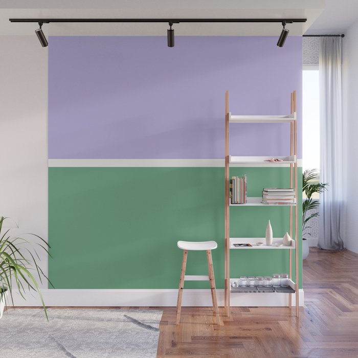 Color Block VIII Purple Green Wall Mural Gallery Image 1