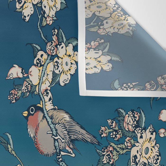 Bullfinch and Pug Cherry Wall Tapestry Gallery Image 3