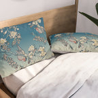 Bullfinch and Pug Cherry Pillow Sham Gallery Image 2