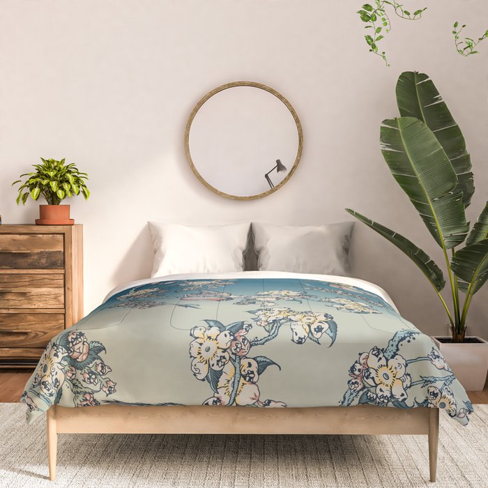 Bullfinch and Pug Cherry Comforter Gallery Image 3