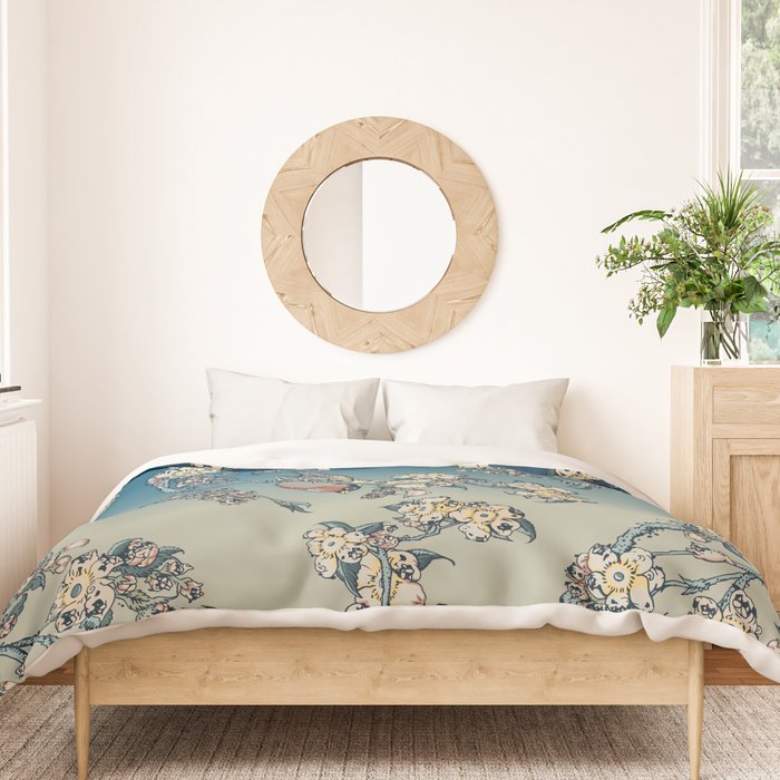 Bullfinch and Pug Cherry Duvet Cover Gallery Image 3
