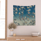 Bullfinch and Pug Cherry Wall Tapestry Gallery Image 2