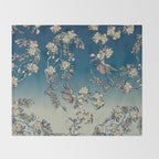 Bullfinch and Pug Cherry Throw Blanket Gallery Image 2