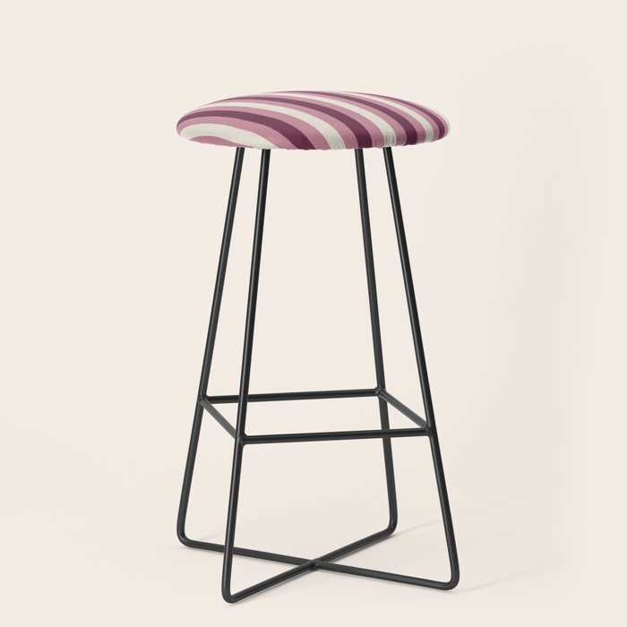 Bold Burgundy and Pink Striped Pattern Stool Gallery Image 1