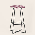 Bold Burgundy and Pink Striped Pattern Stool Gallery Image 1
