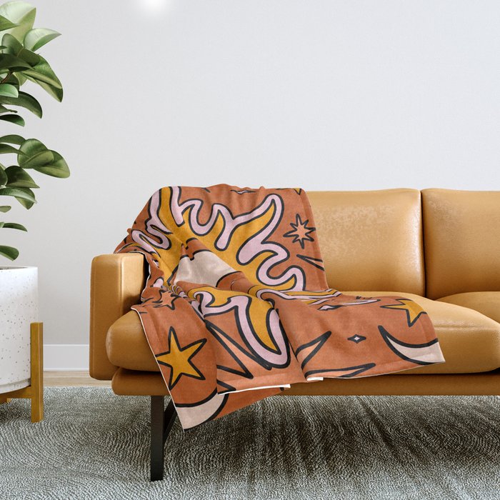 Moon Sun And Stars Throw Blanket Gallery Image 1
