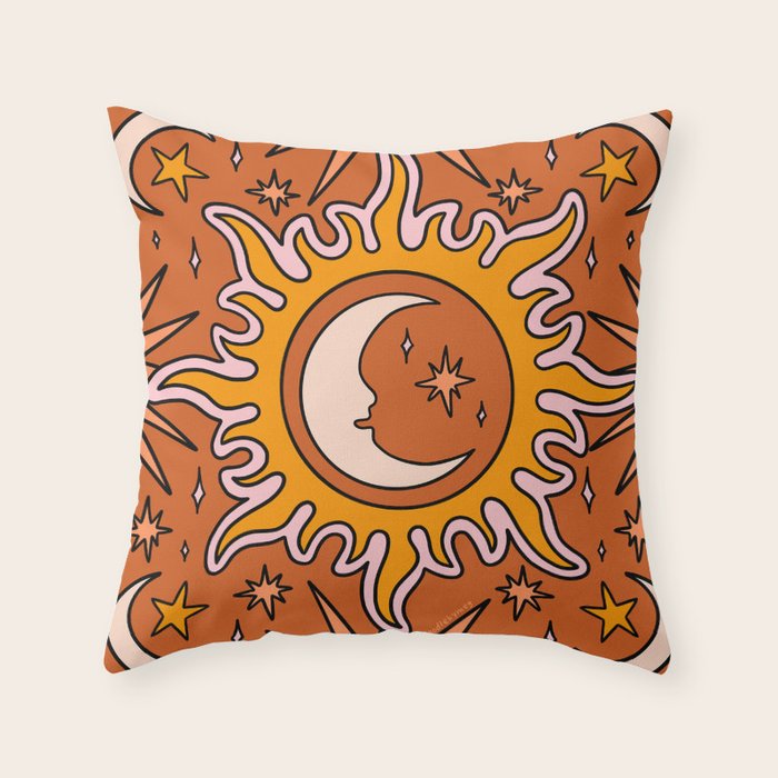Moon Sun And Stars Throw Pillow Gallery Image 6