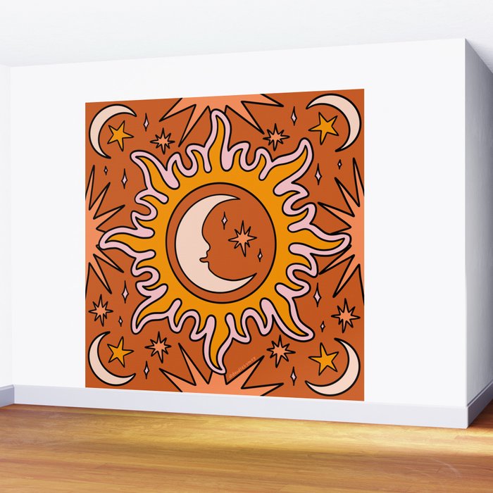 Moon Sun And Stars Wall Mural Gallery Image 2