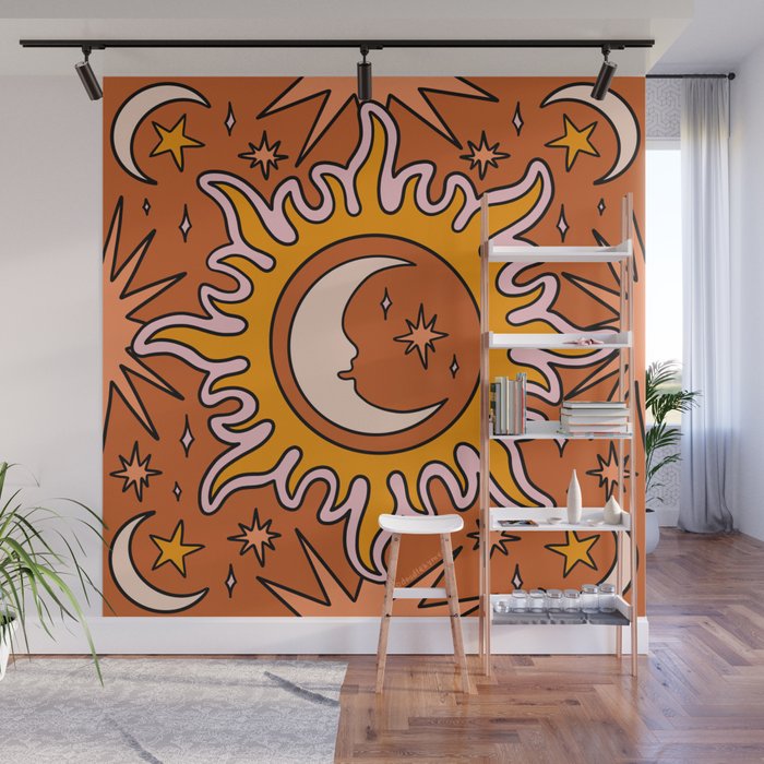 Moon Sun And Stars Wall Mural Gallery Image 1