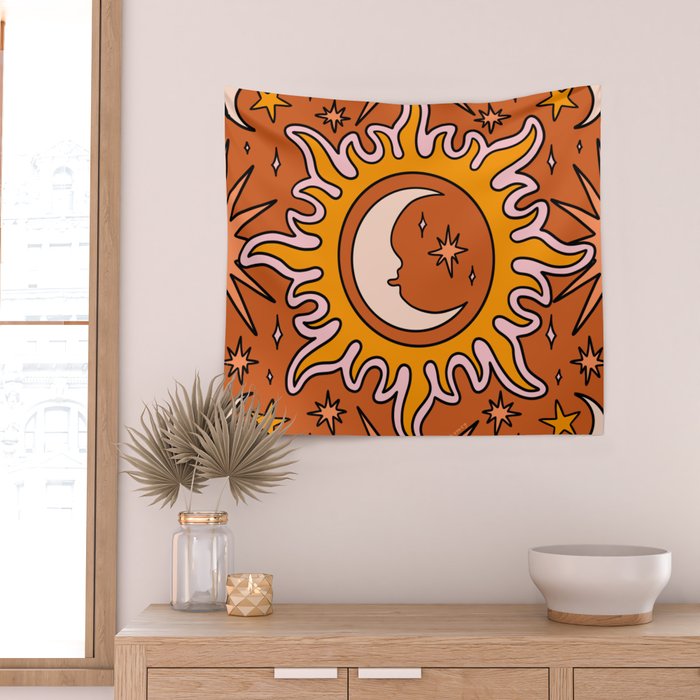 Moon Sun And Stars Wall Tapestry Gallery Image 2