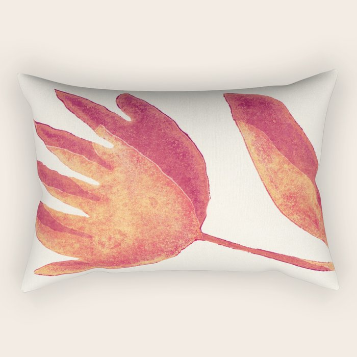 Linocut Flower / Viva Magenta Rectangular Pillow Gallery Image 2