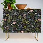Herbarium ~ vintage inspired botanical art print ~ black Credenza Gallery Image 1