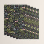 Herbarium ~ vintage inspired botanical art print ~ black Wrapping Paper Gallery Image 3