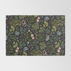 Herbarium ~ vintage inspired botanical art print ~ black Rug Gallery Image 2