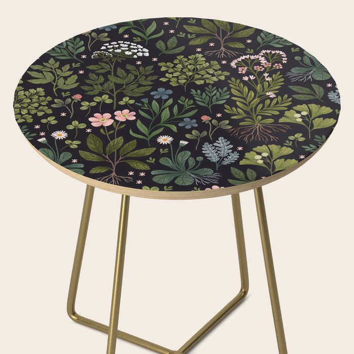 Herbarium ~ vintage inspired botanical art print ~ black Side Table Gallery Image 2