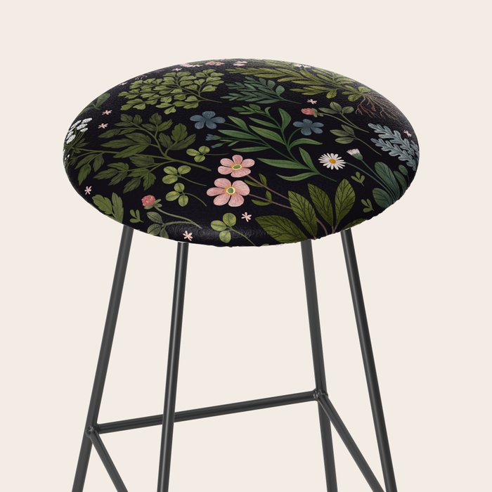 Herbarium ~ vintage inspired botanical art print ~ black Stool Gallery Image 2