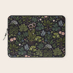 Herbarium ~ vintage inspired botanical art print ~ black Laptop Sleeve Gallery Image 1