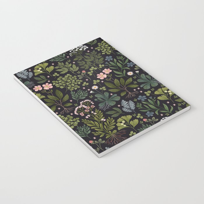 Herbarium ~ vintage inspired botanical art print ~ black Notebook Gallery Image 3