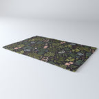 Herbarium ~ vintage inspired botanical art print ~ black Rug Gallery Image 3