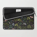 Herbarium ~ vintage inspired botanical art print ~ black Laptop Sleeve Gallery Image 2