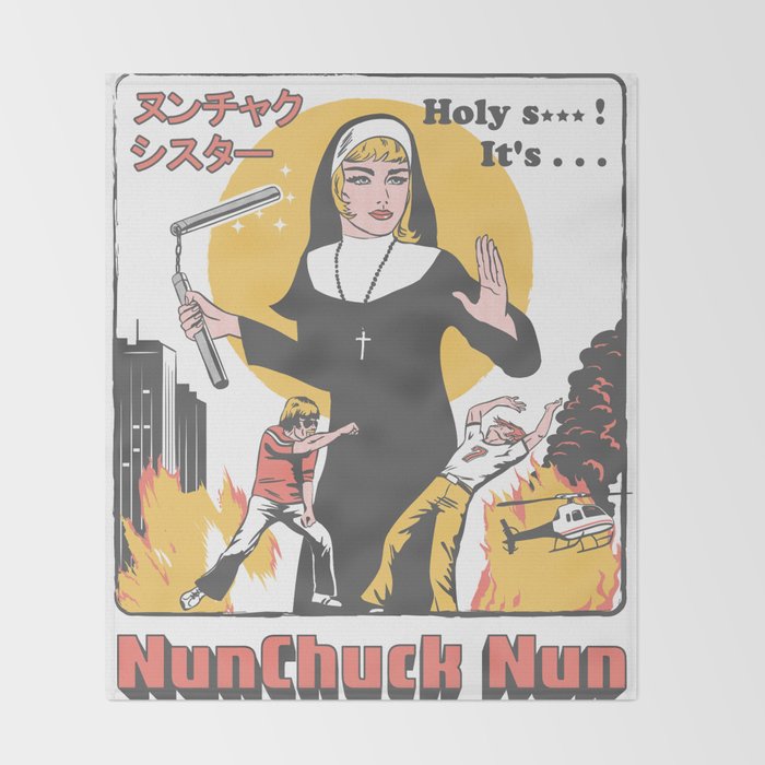 Nunchuck Nun Throw Blanket Gallery Image 2