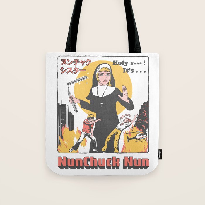 Nunchuck Nun Tote Bag Gallery Image 1