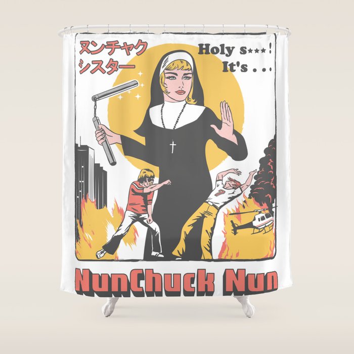 Nunchuck Nun Shower Curtain Gallery Image 1