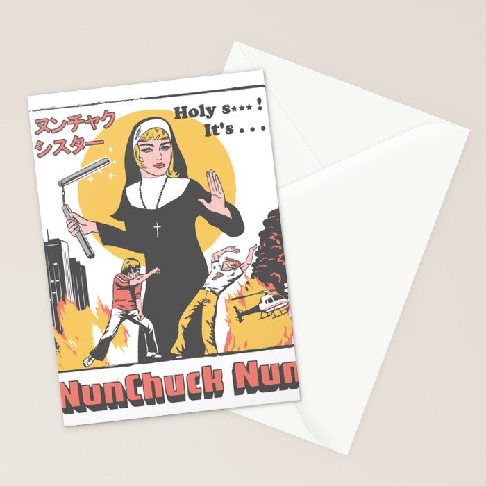 Nunchuck Nun Stationery Card Gallery Image 2